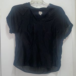 WOMENS LARGE A NEW DAY BLACK BOXY BLOUSE